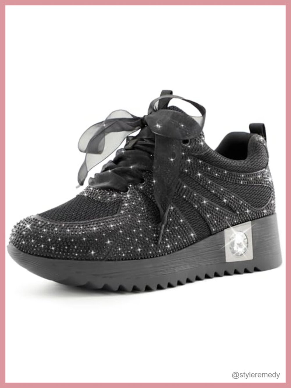 Glitter Rhinestone Sneakers Platform Wedge High Top Bride Dress Shoes